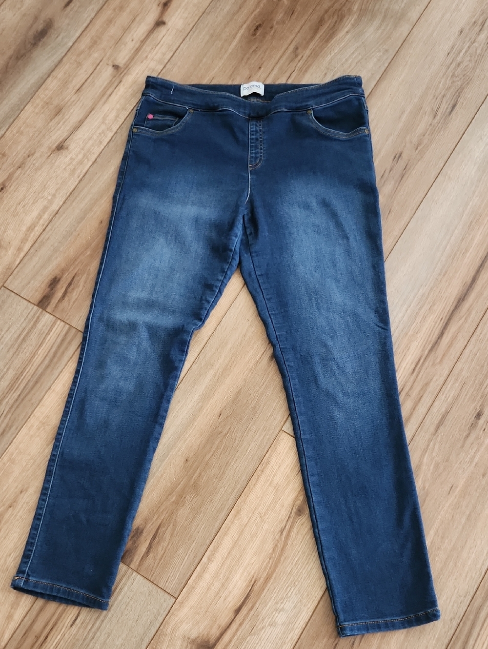 Pajama Jeans Dark Blue Stretch Straight Leg Jeans Women Size Medium